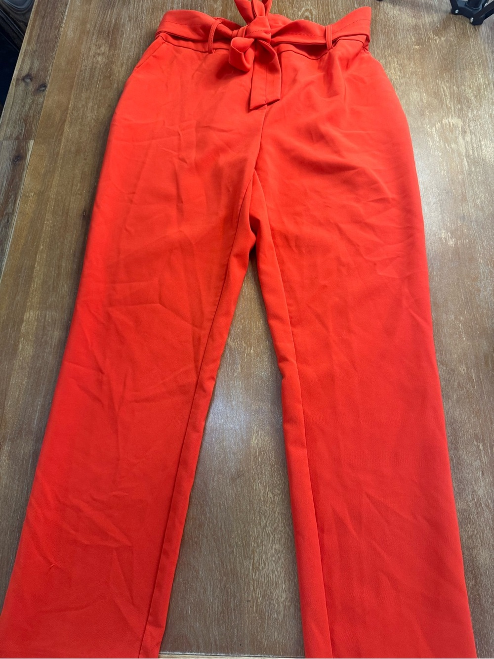 Meg & Margot Women’s Orange Tie-Waist Dress Pants